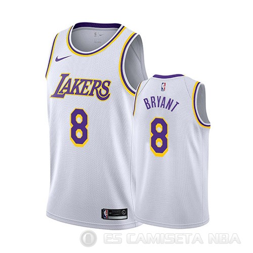 Camiseta Kobe Bryant #8 Los Angeles Lakers Association 2018 Blanco - Haga un click en la imagen para cerrar